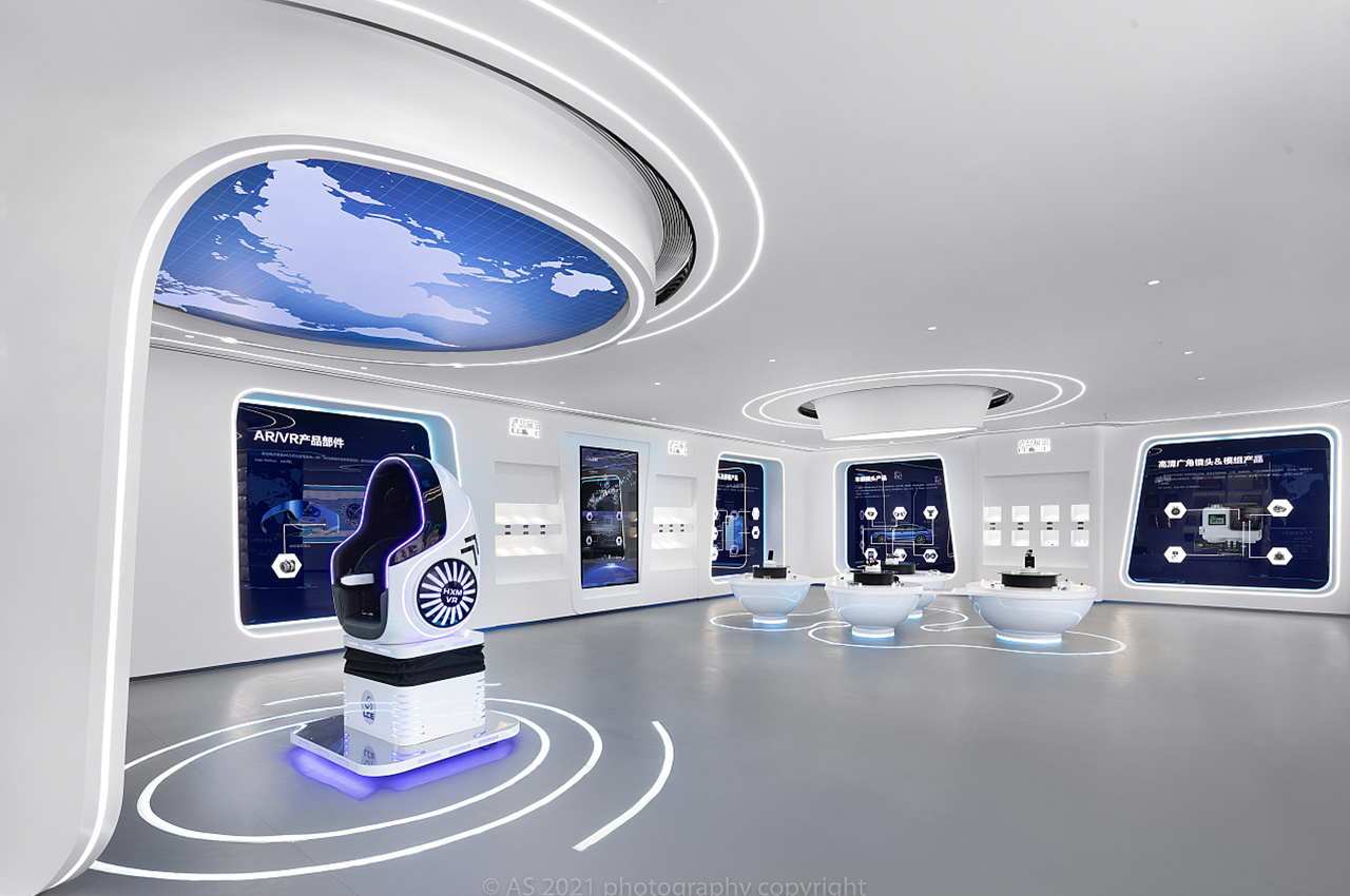 科技企业蓝色未来风格展厅文化墙项目-武汉中涵标识