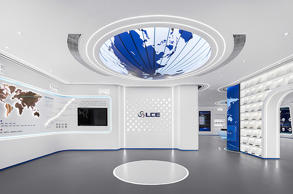 科技企业蓝色未来风格展厅文化墙