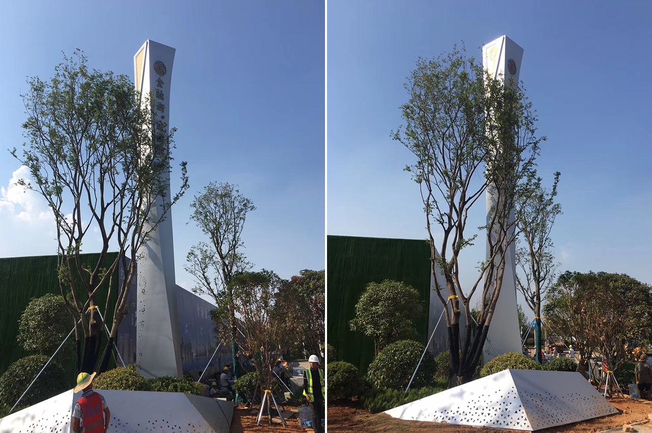 武汉厂家定制异形独特地产楼盘精神堡垒-武汉中涵标识