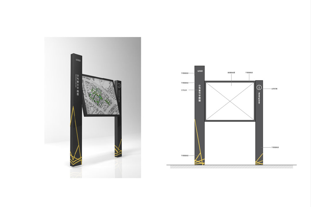 黄黑双色科技园导视系统设计-武汉中涵标识