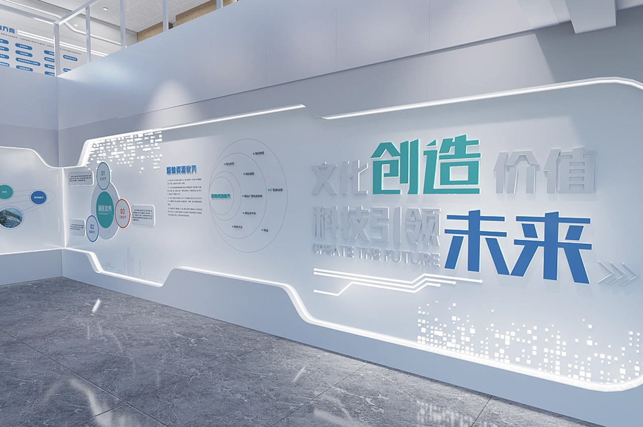产业园展厅文化墙设计制作安装-武汉中涵标识